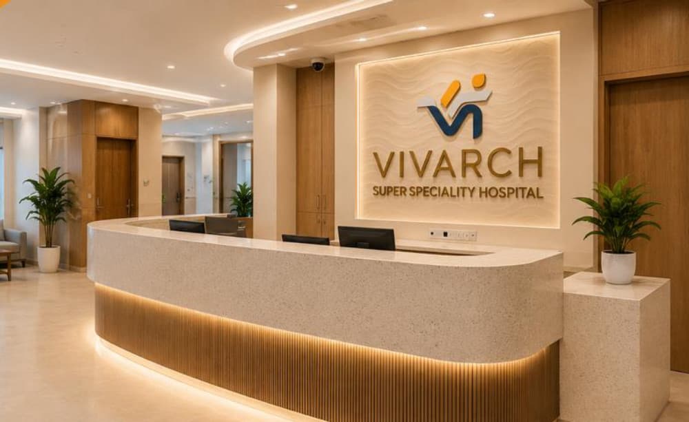 Vivarch Hospital reception desk, Borivali